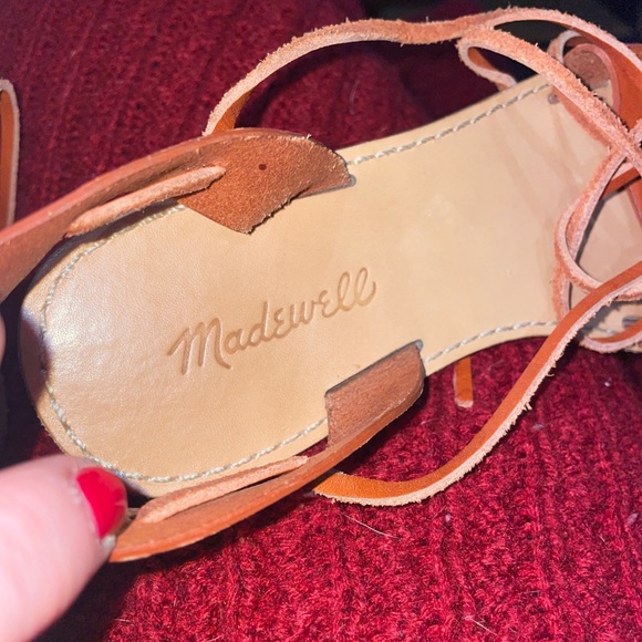 Madewell The Boardwalk Ankle-Tie Sandal Chestnut Brown Leather G4998 Ladies 7.5 - Picture 2 of 9
